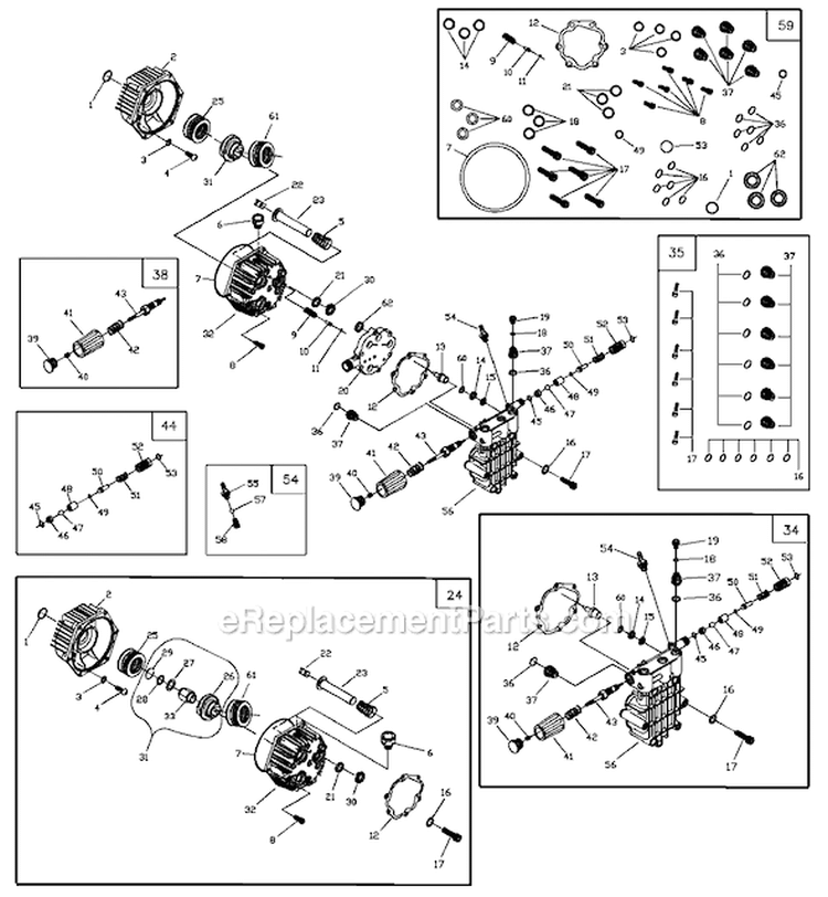Page B Diagram and Parts List for 1538-1  Briggs and Stratton Pressure Washer